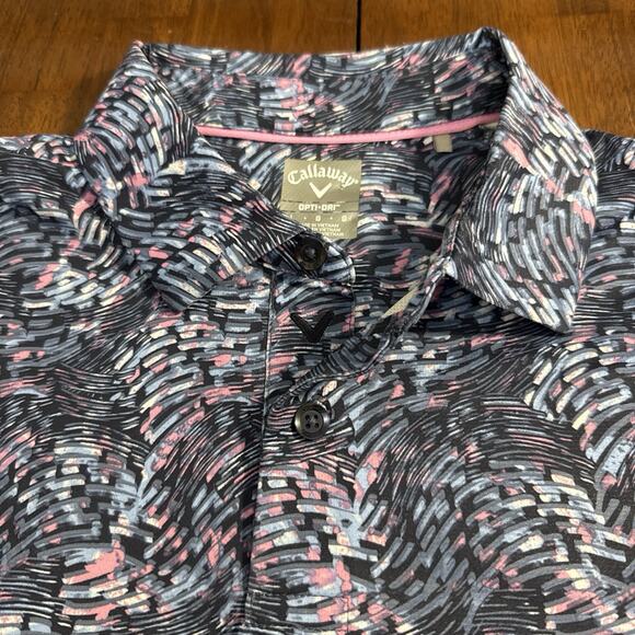 Callaway Opti Dry All Over Print Golf Stretch Performance Polo Men's Size Large - Picture 1 of 9